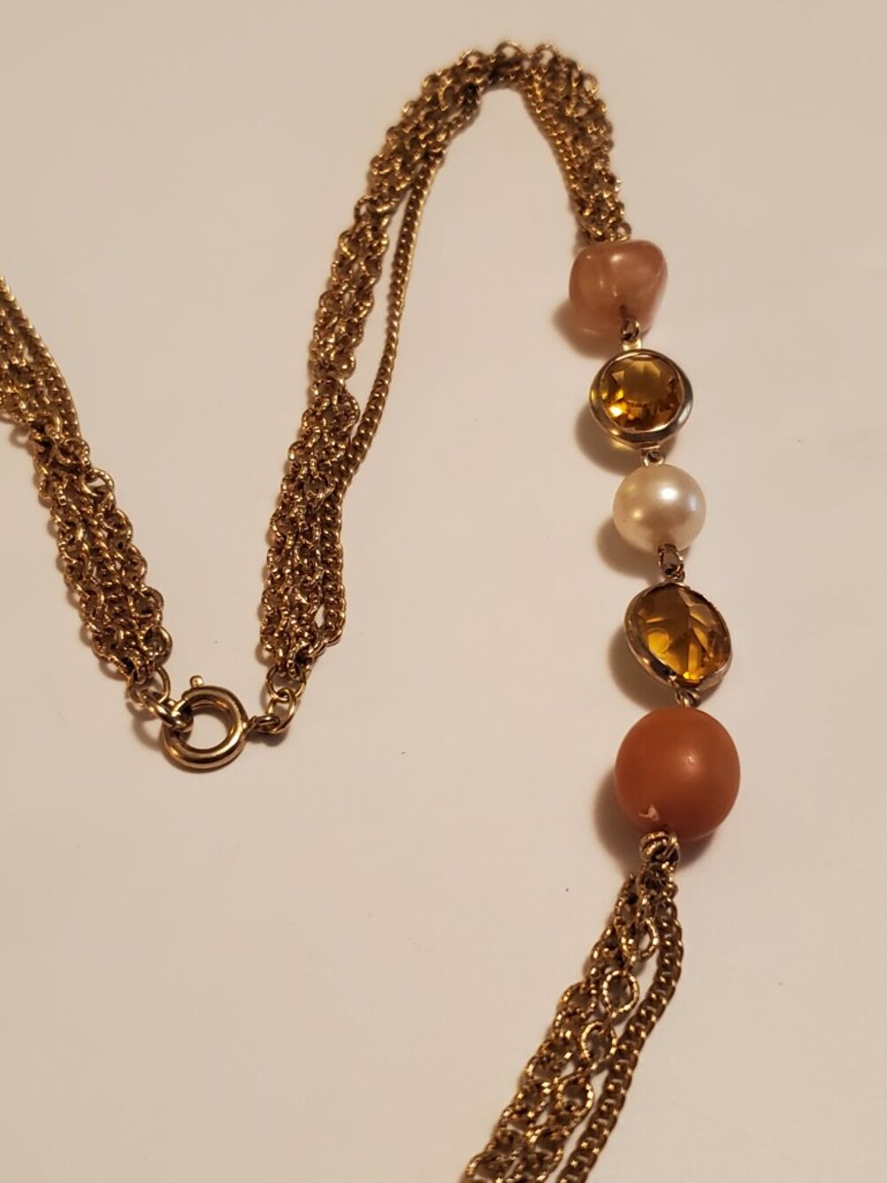 1 -3Gold Chians Linked Necklace, item # # A-1810.  wt 42 grams. - Picture 9 of 13